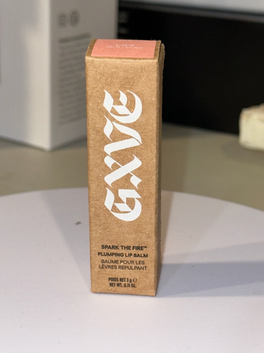 GXVE Spark The Fire Plumping Lip Balm - Kraft Box with Pink Top - Picture 3 of 3